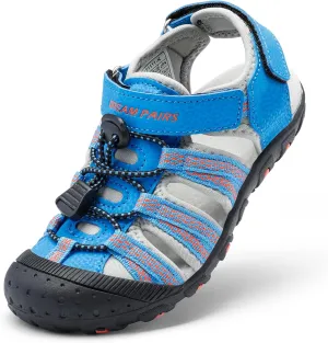 DREAM PAIRS Boys Girls Summer Outdoor Athletic Sport Sandals Hiking Beach Casual Closed Toe Adjustable Multicolor for Toddler/Little/Big Kids
