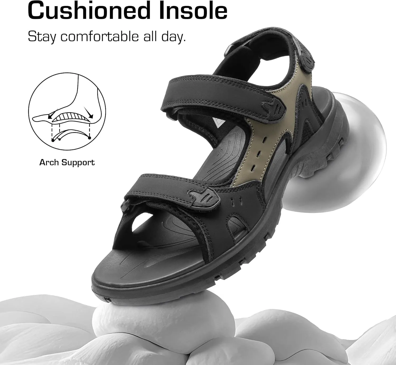 DREAM PAIRS Men’s Arch Support Hiking Sandals Sport Outdoor Athletic Comfortable Summer Beach Water Sandals