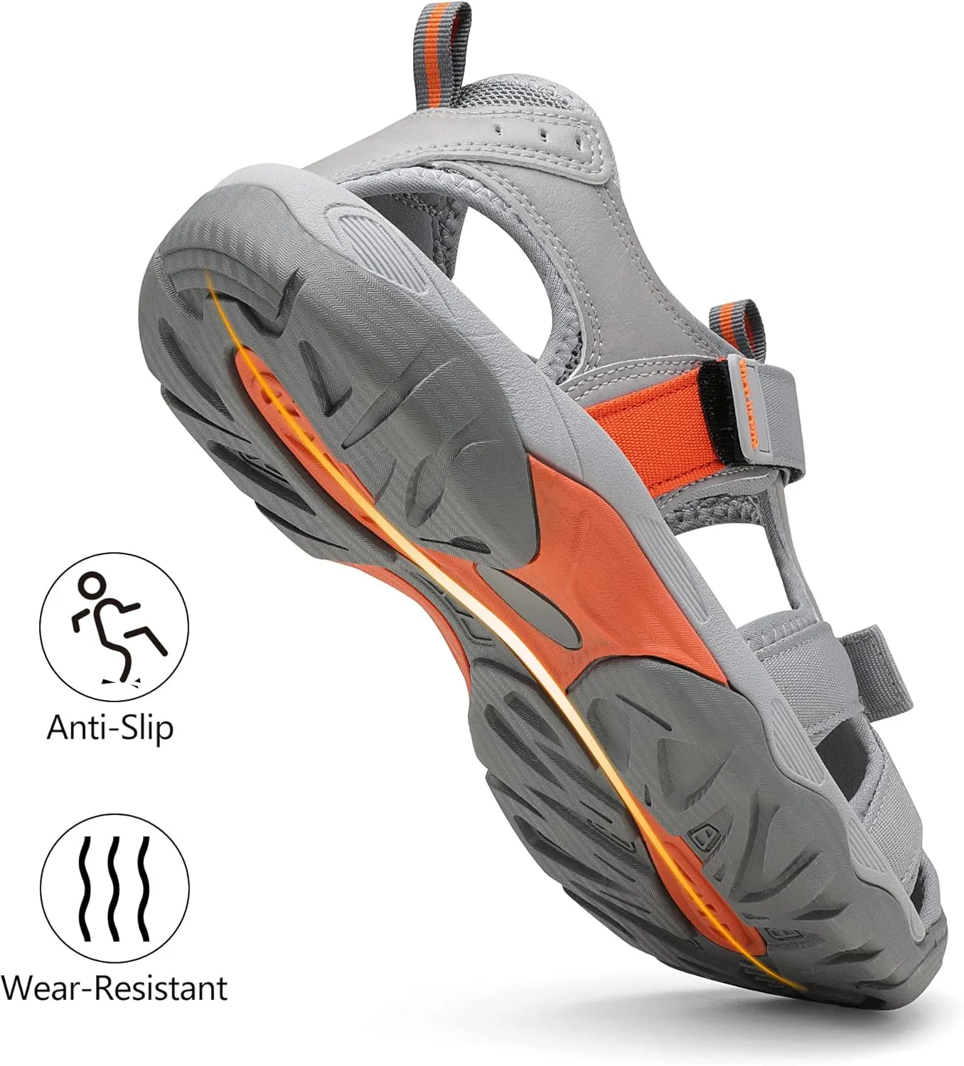 DREAM PAIRS Men’s Sport Outdoor Hiking Sandals Closed Toe Athletic Adventure Beach Fisherman Water Sandals