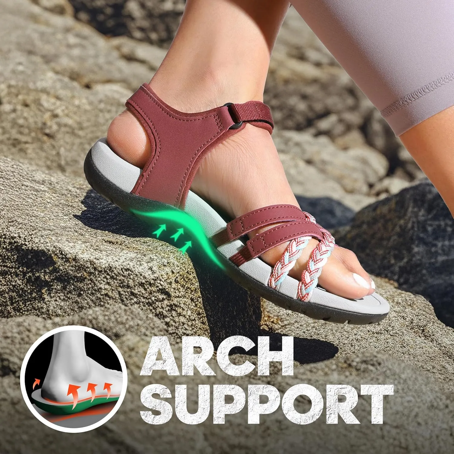 DREAM PAIRS Womens Sandals Light Weight Hiking Sandals for Women Comfortable Athletic Quick-Drying Walking Hiking Water Sandals