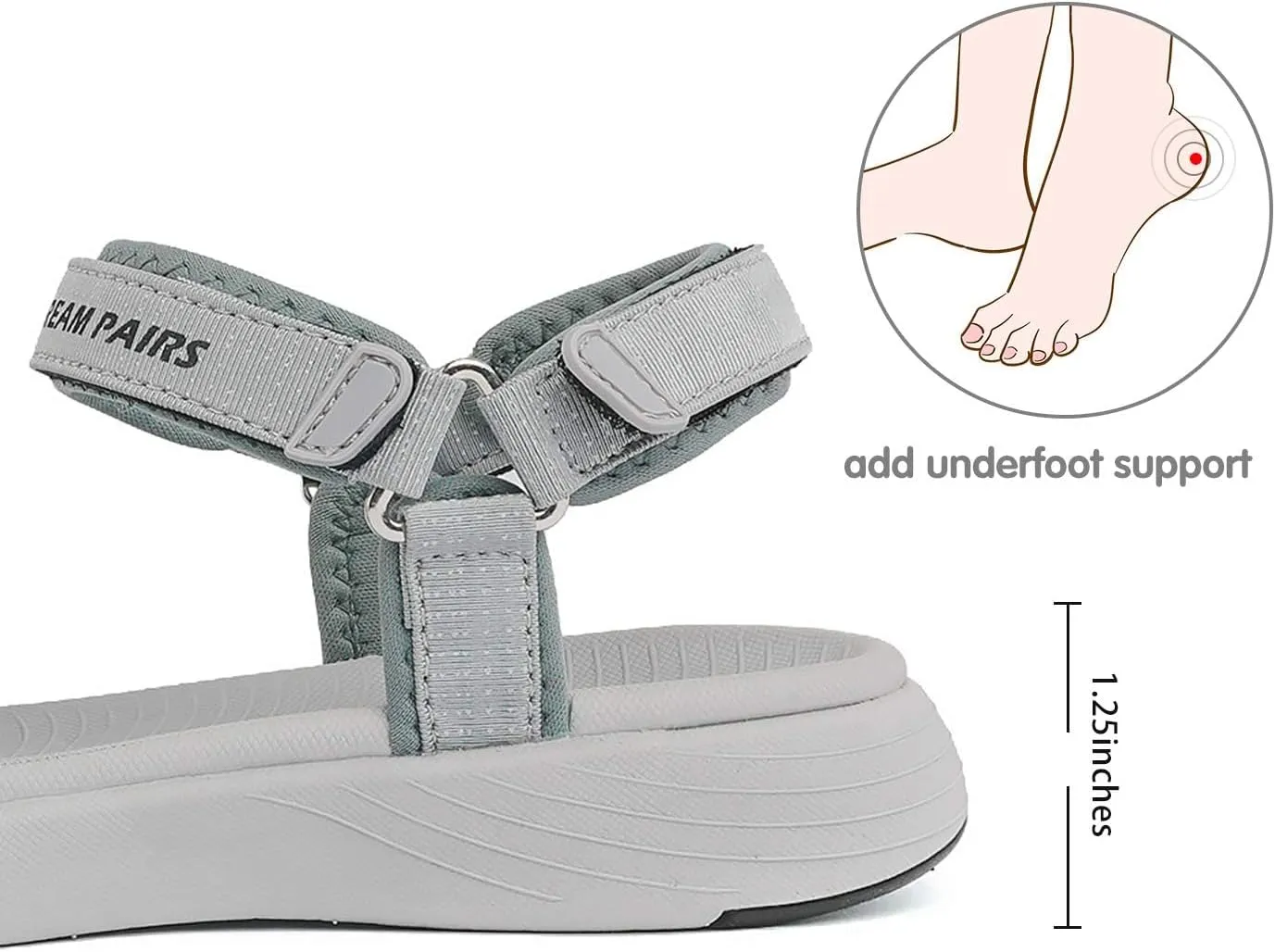 DREAM PAIRS Women's Sport Athletic Sandals Outdoor Hiking Sandals