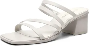 DREAM PAIRS Women's Strappy Heels Block Open Toe Low Heel Chunky Mules Sandals Dress Shoes