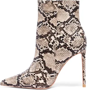 Elisabet Tang Women Heeled Ankle Booties,Sexy Pointed Toe 4 inch Stiletto High Heel Fashion Ankle & Booties with Side Zipper High Heel Boots Dress Evening Party Boots Shoes