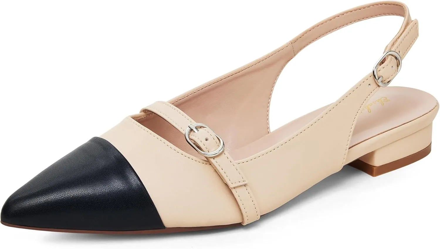 Elisabet Tang Women Slingback Flats with Rhinestone Pointed Toe Flats for Women Dressy Shoes