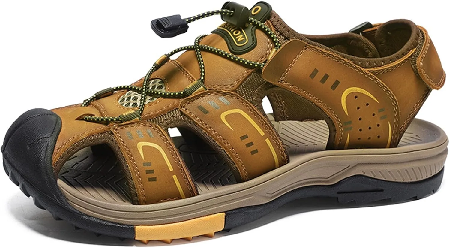 Fashion Casual Soft Sport Sandals for Men, Handmade Closed Toe Beach Shoes, Summer Fisherman Shoes
