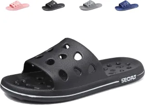 FINLEEO Shower Sandals with Drainage Holes - Quick Drying Bathroom & Gym Slippers for Men and Women