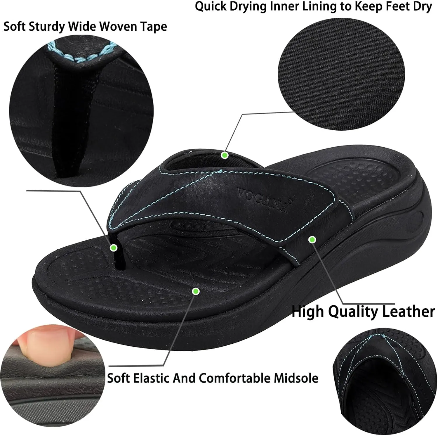 Flip Flops for Women with Adjustable Width Arch Support Thong Sandals for Plantar Fasciitis Swollen Feet Pain Relief Neuropathy
