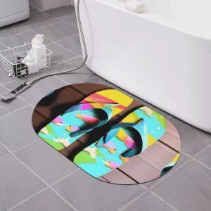Flops Slippers Art Sandals Quick Drying Absorbent Bath-Matdiatomaceous Earth Bath mat- Elegant & Modern Design-Easy to Clean
