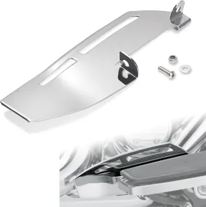 FOVPLUE Right-Side Rider Footboard Heel Guard for Harley '12-'16 FLD, '86-'17 FL Softail, '86-Later Touring CVO Road Glide Road King Street Glide Electra Glide and '09-Later Trike,Chrome