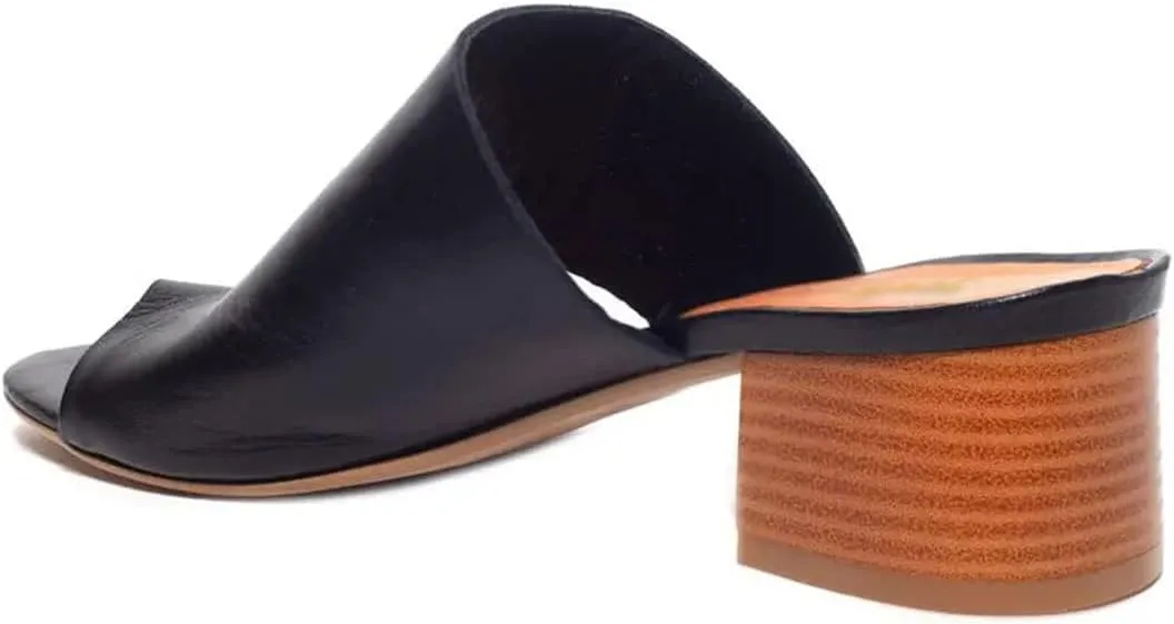 FOWT Women Round Toe Flip Flops Chunky Block Low Heel Slipper Mules Summer Beach Travel Sandal Shoes Size 4-16 US