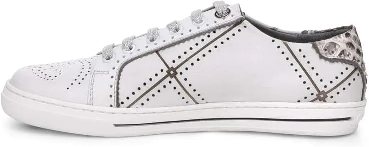 FRANCO CUADRA Women's Sneakers in Bovine Leather with Genuine Python Leather