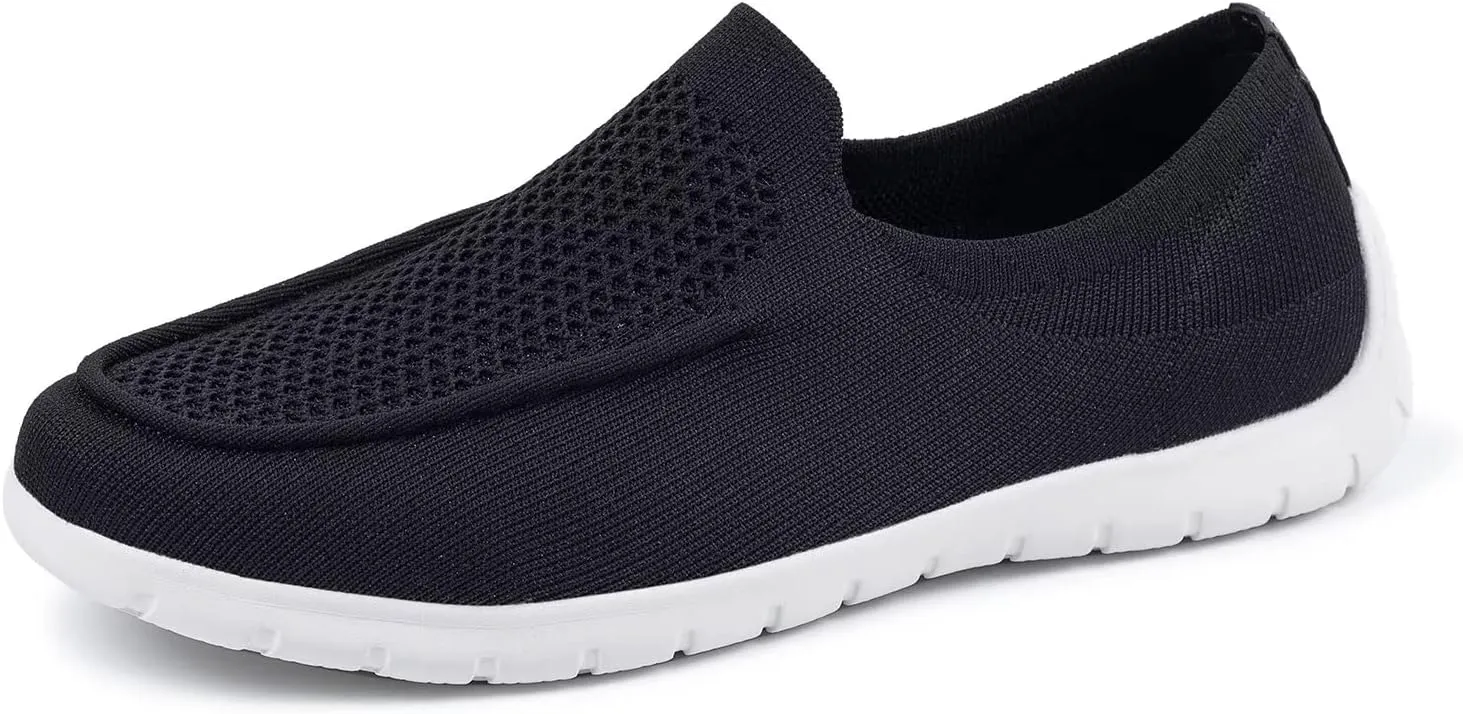 Frank Mully Men's Slip On Walking Shoes Lightweight Casual Knit Loafer Sneakers Comfortable Mesh Work Shoes Athletic Walking Shoes for Men Breathable