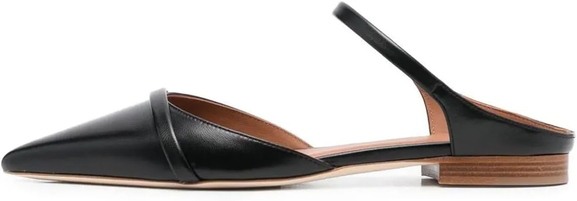 FSJ Women Closed Pointed Toe Flat Sandals with Strap Backless Slip On Cute Slides Ladies Casual Mules Comfortable Low heel Shoes Size 4-16 US