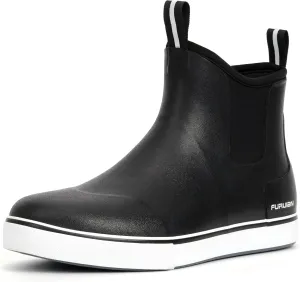 Furuian Men's Deck Boots Fishing Boots Waterproof Rain Boots Ankle Booties Slip On Neoprene Rubber Footwear Chelsea Boots Men botas para hombre for Gardening Fishing Boating Camping Sailing
