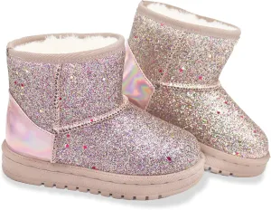 Girl's Boots Kids Glitter Snow Boots Durability Slip Resistant Outdoor Ankle Boots(Toddler/Little Kids)