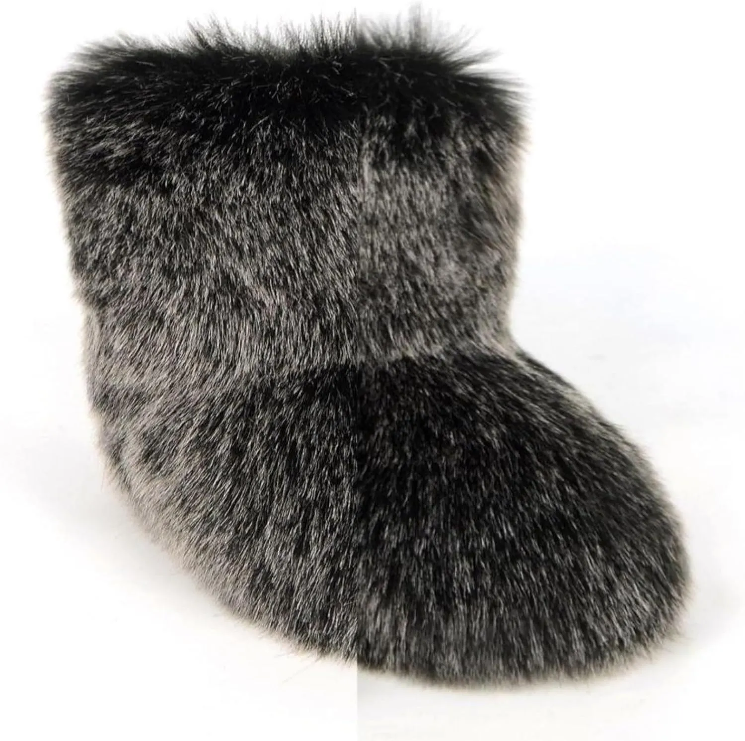 Girls Fluffy Furry Snow Boots Faux Fur Winter Warm Outdoor Boots