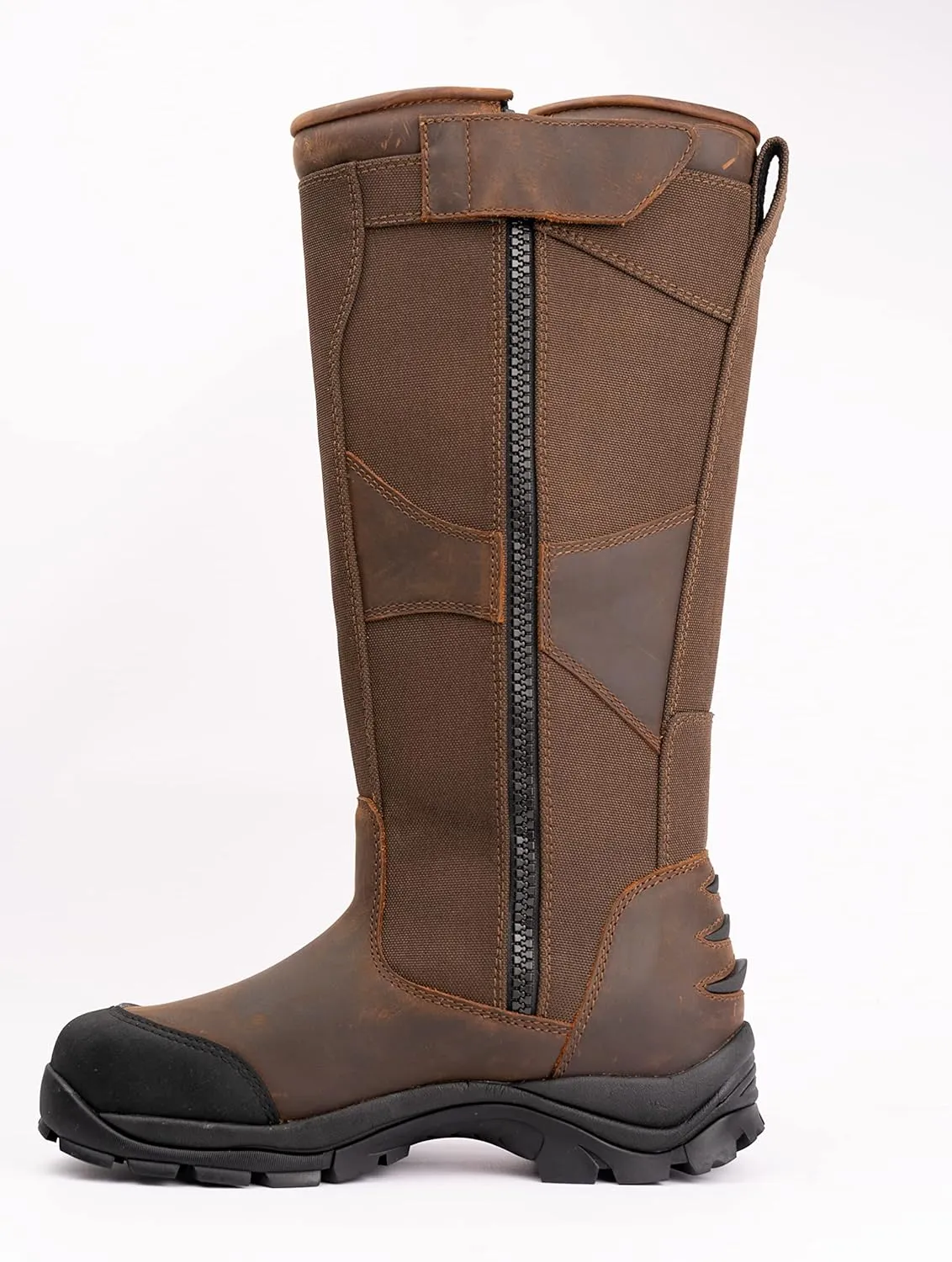 GOODVILLE PreyMaster Men's Waterproof Hunting Snake Boots with Zipper- Puncture and Slip-Resistant Knee High, Pull On Snake Shoes for Men - 17 Inch Height, Rubber sole, Made with SnakeGuard Extreme Material, Breathable, Comfortable, Brown