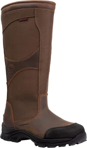 GOODVILLE PreyMaster Men's Waterproof Hunting Snake Boots with Zipper- Puncture and Slip-Resistant Knee High, Pull On Snake Shoes for Men - 17 Inch Height, Rubber sole, Made with SnakeGuard Extreme Material, Breathable, Comfortable, Brown