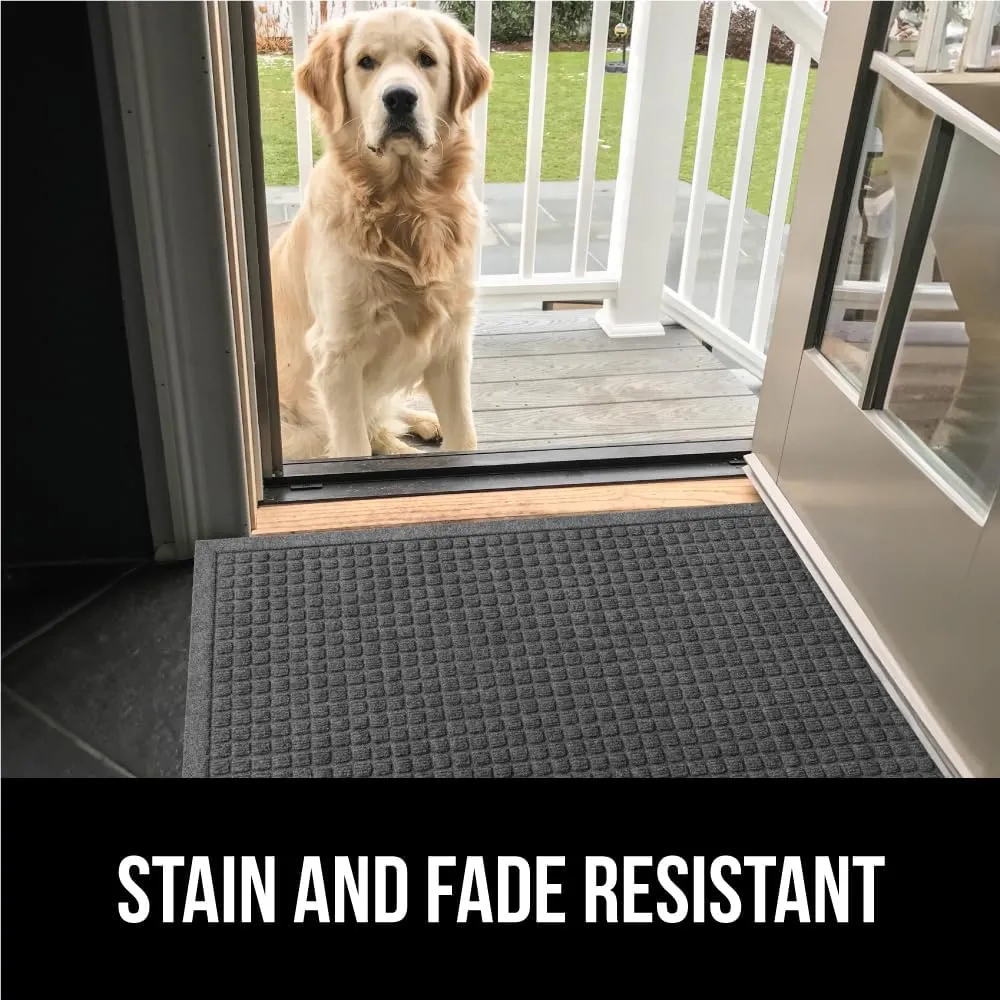 GORILLA GRIP Front Door Mat, Indoor Outdoor Ultra Absorbent Moisture Guard Doormat, Absorbs Up to 1.7 Cups of Water, Stain and Fade Resistant, Rubber Backing Doormats, Captures Dirt, 29x17 Gray
