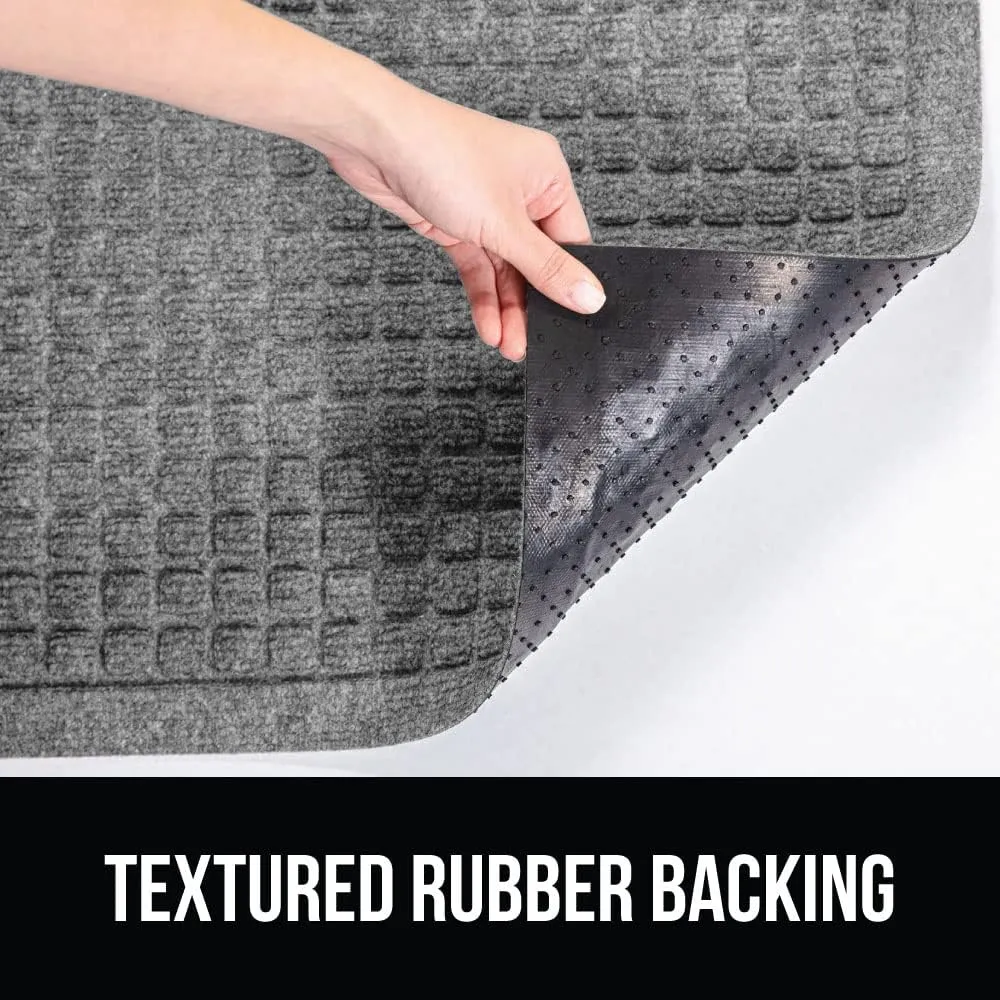 GORILLA GRIP Front Door Mat, Indoor Outdoor Ultra Absorbent Moisture Guard Doormat, Absorbs Up to 1.7 Cups of Water, Stain and Fade Resistant, Rubber Backing Doormats, Captures Dirt, 29x17 Gray