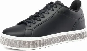 GOSERCE Women's Fashion Sneakers with Sparkly Glitter Rhinestone Sneakers Platform Tennis Shoes Trendy Cute Comfortable Casual Dressy Wedding Bridal Walking Concert Fall