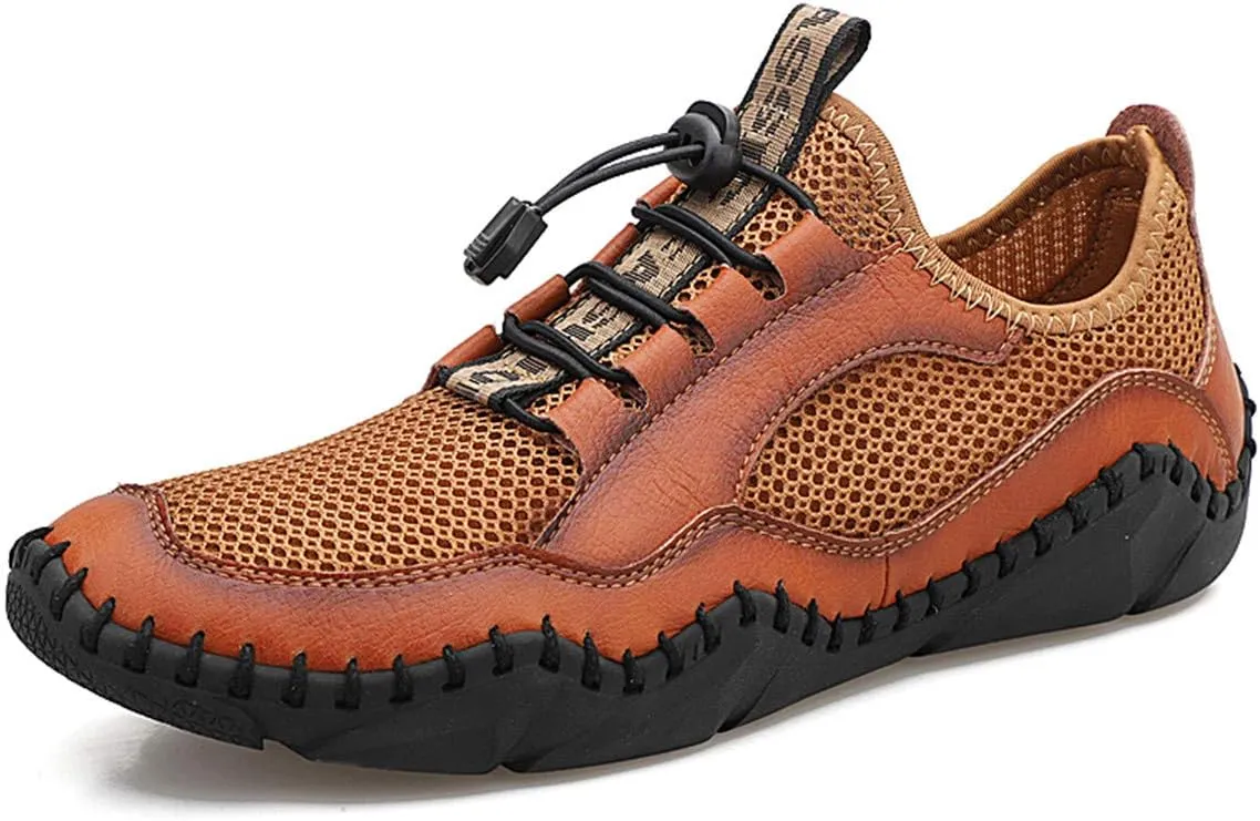 Gospt Mens Mesh Breathable Walking Shoes Slip-on Loafers Summer Beach Sandals