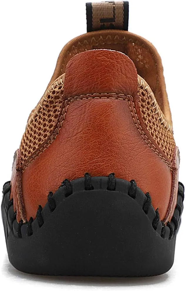 Gospt Mens Mesh Breathable Walking Shoes Slip-on Loafers Summer Beach Sandals
