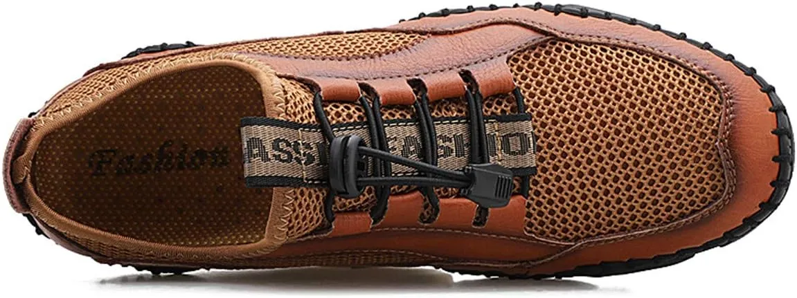 Gospt Mens Mesh Breathable Walking Shoes Slip-on Loafers Summer Beach Sandals