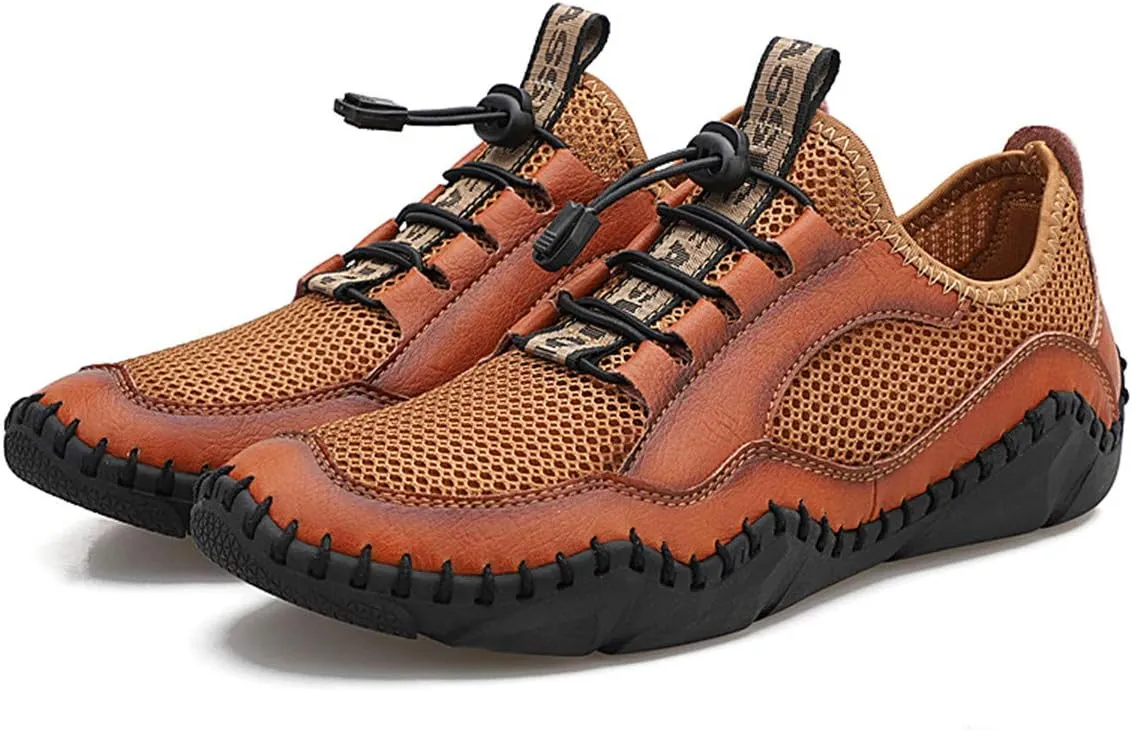 Gospt Mens Mesh Breathable Walking Shoes Slip-on Loafers Summer Beach Sandals