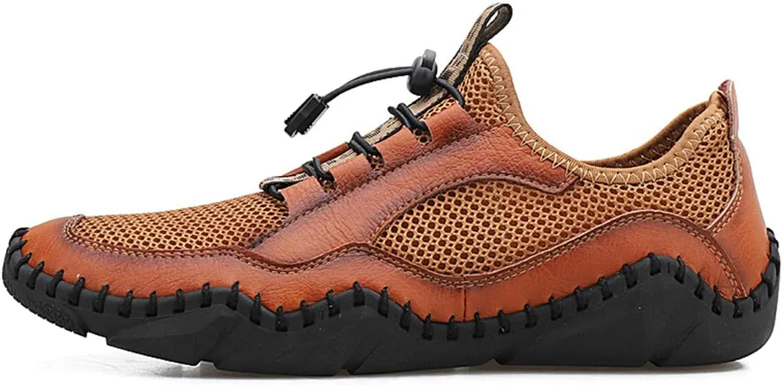 Gospt Mens Mesh Breathable Walking Shoes Slip-on Loafers Summer Beach Sandals