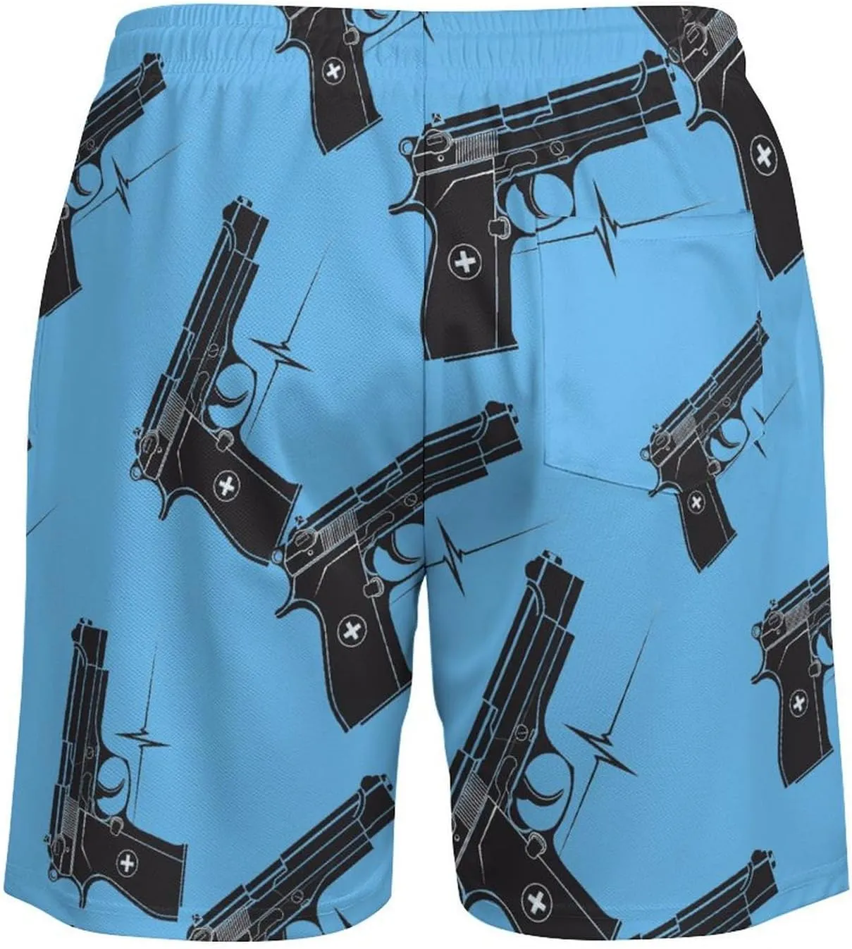 Gun Heartbeat Men's Swim Trunks Quick Dry Board Shorts Swimwear Beach Shorts with Compression Liner