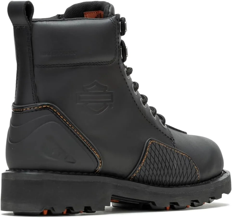 Harley-Davidson Men's Shrader 6-Inch Black Waterproof Motorcycle Boots, D96311