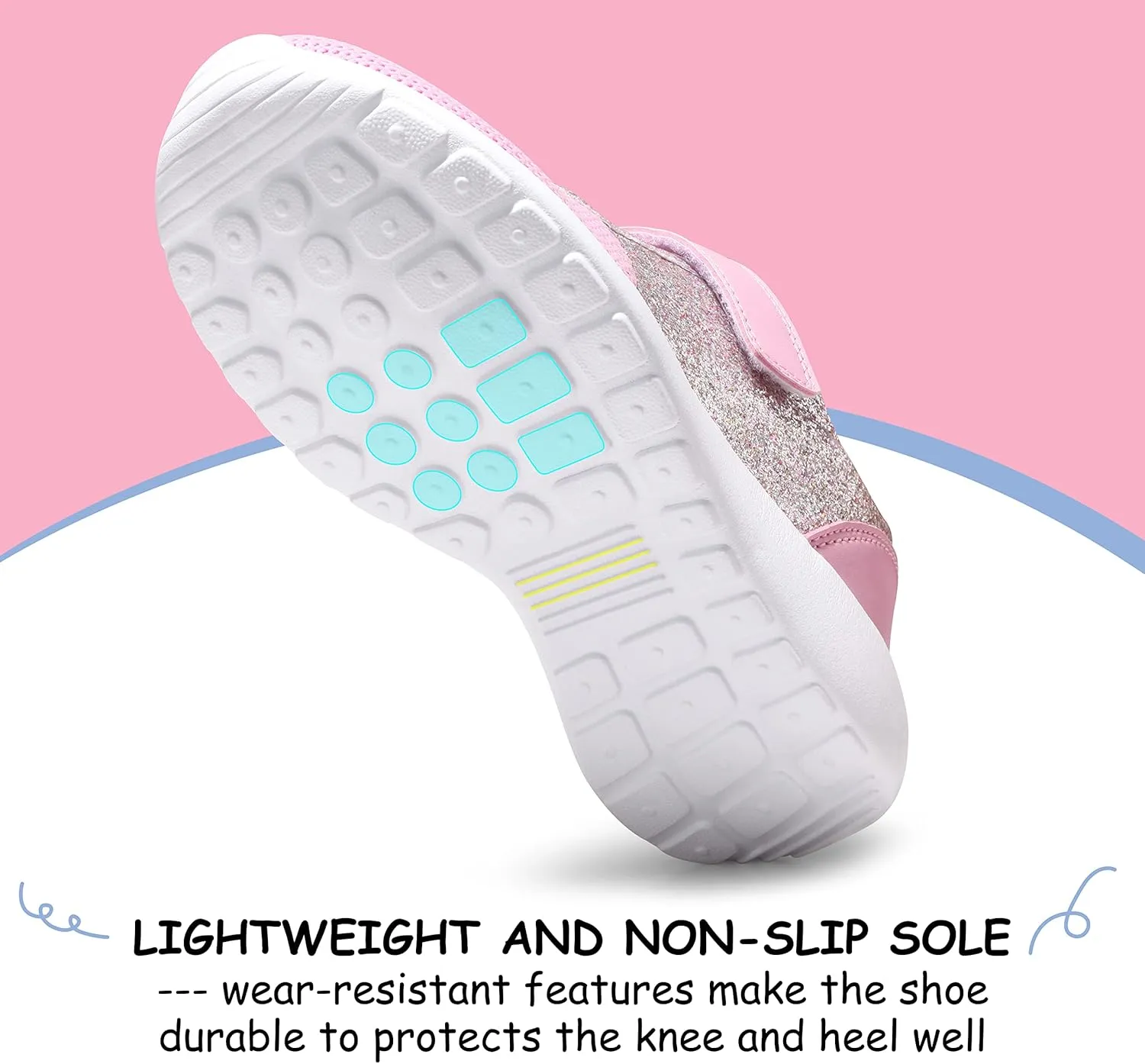 Harvest Land Toddler Glitter Tennis Shoes Slip On Boys Girls Sneakers Casual Running Shoes Woven Breathable with Soft Soled Sports Hook-Loop Outdoor Shoes