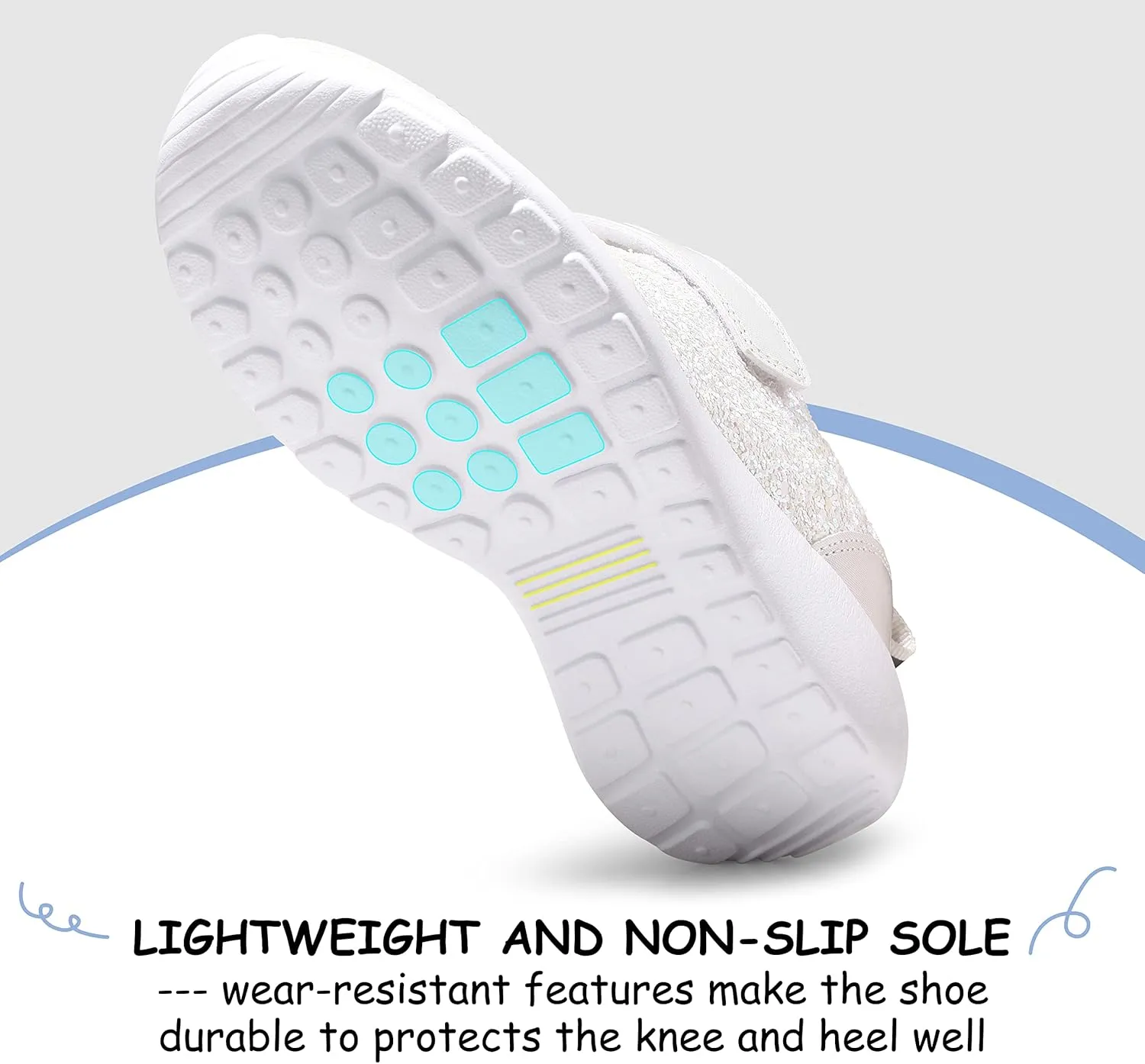 Harvest Land Toddler Glitter Tennis Shoes Slip On Boys Girls Sneakers Casual Running Shoes Woven Breathable with Soft Soled Sports Hook-Loop Outdoor Shoes