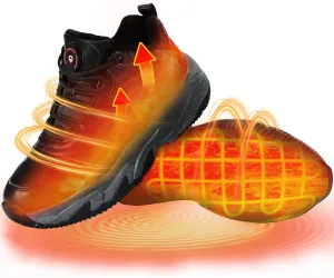 Heated Snow Sneakers for Men and Women, Electric Heating Shoes with Soft Warm Lining, Winter Sports Running Anti-Slip Comfortable Foot Warmer Shoes for Indoor/Outdoor
