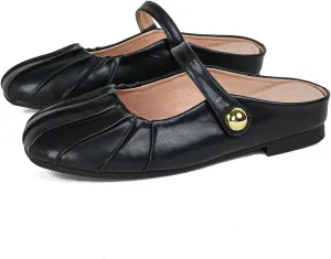 Hee grand Mules for Women Round Toe Backless Loafers Ankle Strap Mary Jane Shoes Slides Mules Summer