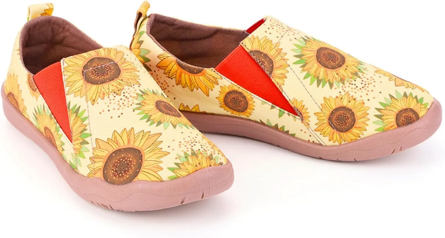 HiGropcore Women's Art Painted Casual Loafers Slip On Canvas Walking Shoes Comfortable Lightweight Ladies Travel Shoes
