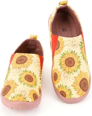 HiGropcore Women's Art Painted Casual Loafers Slip On Canvas Walking Shoes Comfortable Lightweight Ladies Travel Shoes