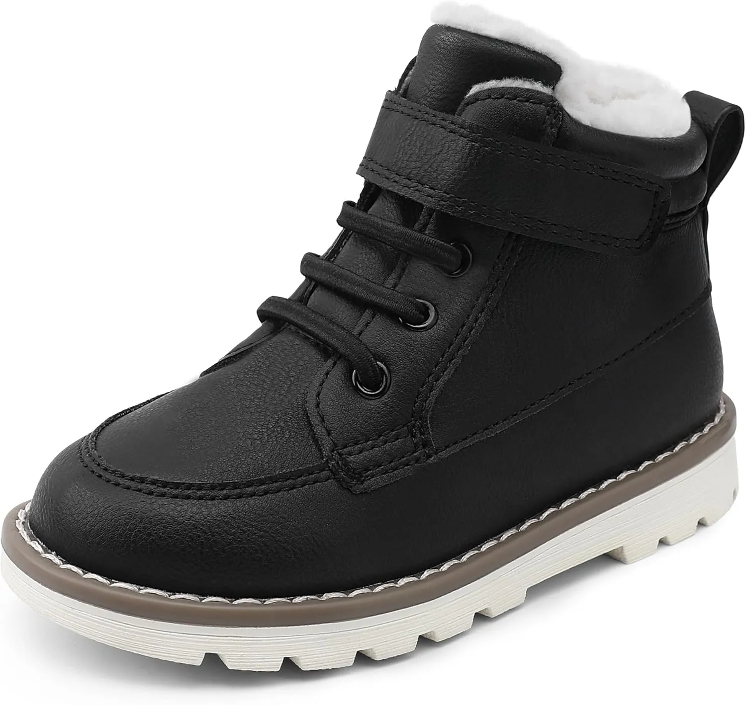 HOMEHOT Boys Fashion Boots High Top Sneakers Faux Leather (toddller/littile kids)