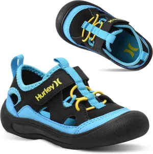 Hurley Kid's Toddlers Water Shoes, Extra Strength Outsole Water Shoes for Boys and Girls, Lightweight Closed Toe Sandals, Beach Shoes with Adjustable Upper-for Outdoors, Water Play and Pool Dylan
