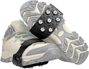 Ice Snow Cleats Crampons Ice Traction Cleats Anti Slip 7 Point Ice Snow Grippers for Shoes and Boots Walking on Ice and Snow Traction Grips Ice Cleats with Adjustable Straps for Men and Women