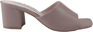 Info-1 Women Open Toe Slip On Block Chunky Low Heels Mules Pumps Slides Shoes