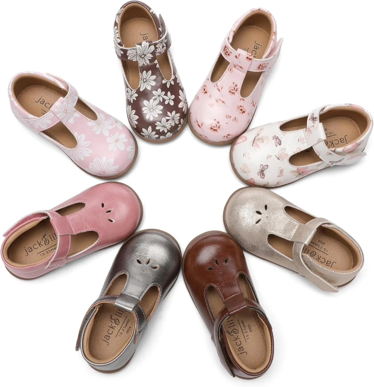 Jack & Lily Baby Girl T-Strap Shoes – Soft Sole First Walking Shoes for Infants & Toddlers
