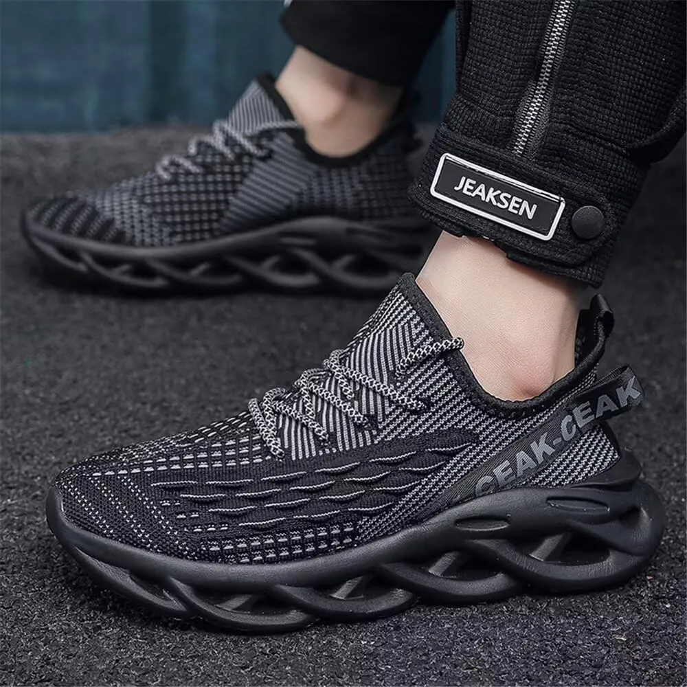 Jakcuz Plus Size Men's Lightweight Walking Shoes Mesh Fish Scale Pattern Fashion Sneakers