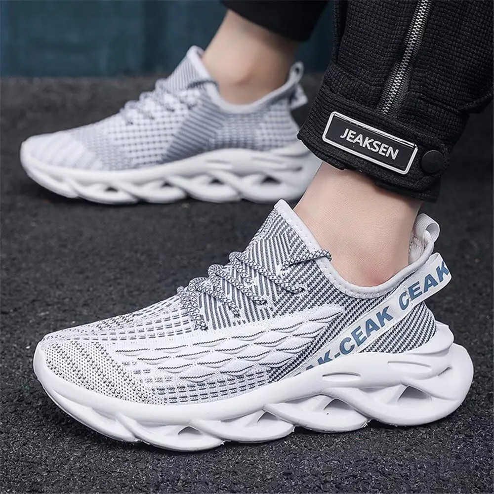 Jakcuz Plus Size Men's Lightweight Walking Shoes Mesh Fish Scale Pattern Fashion Sneakers