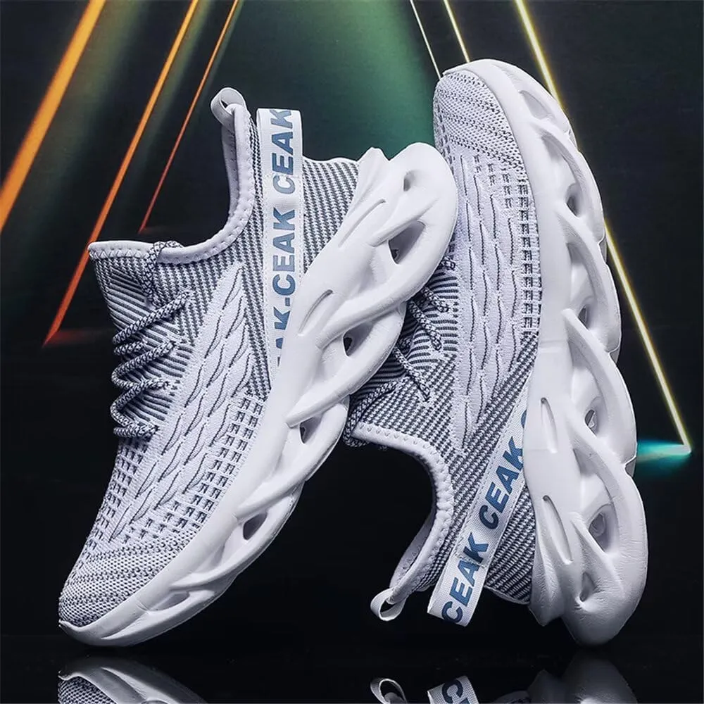 Jakcuz Plus Size Men's Lightweight Walking Shoes Mesh Fish Scale Pattern Fashion Sneakers
