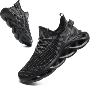 Jakcuz Plus Size Men's Lightweight Walking Shoes Mesh Fish Scale Pattern Fashion Sneakers