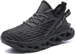 Jakcuz Plus Size Men's Lightweight Walking Shoes Mesh Fish Scale Pattern Fashion Sneakers