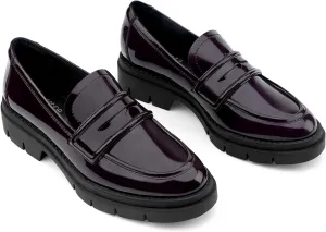 JENN ARDOR Women's Chunky Loafers Slip On Lug Sole Penny Loafer Comfort Casual Round Toe Mid Heels Platform Work Shoes