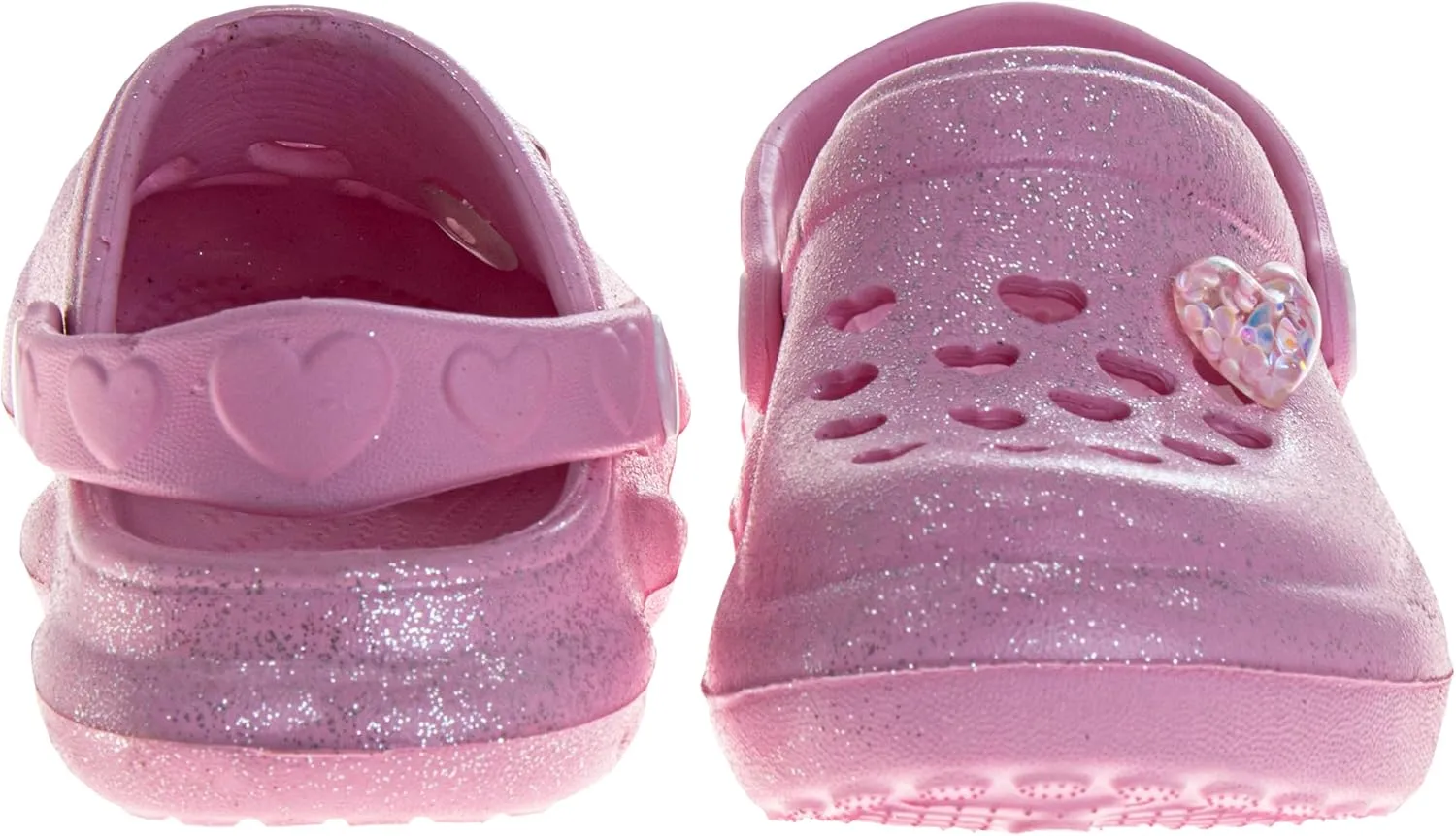 Josmo Kids Stylish Clogs Water Slides for Girls - Summer Beach Pool Heart Slip-on Sandals (Size 5-10 Toddler)